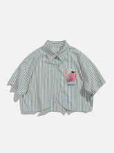 T-shirt tricoté à rayures fraises